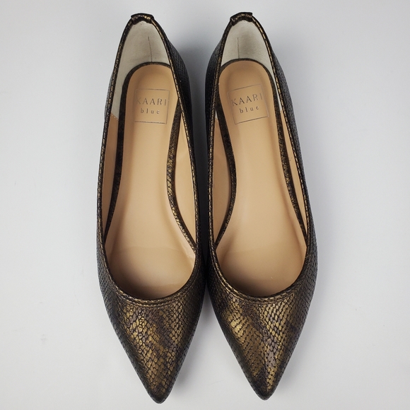 Kaari Blue Bronze Snake Hillary Flats Size 9M